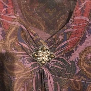 Multi color hi-lo tunic with bodice detail